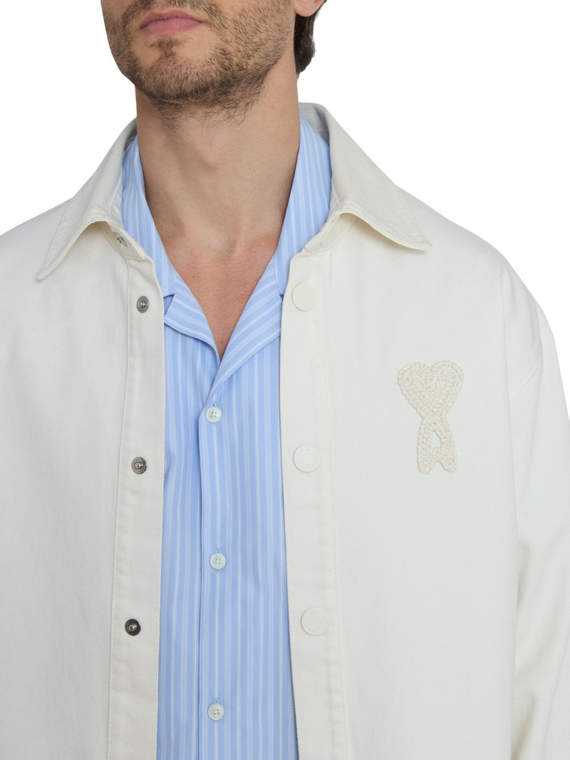 Men's Ami De Coeur Cotton Overshirt - Blanc Creme 6