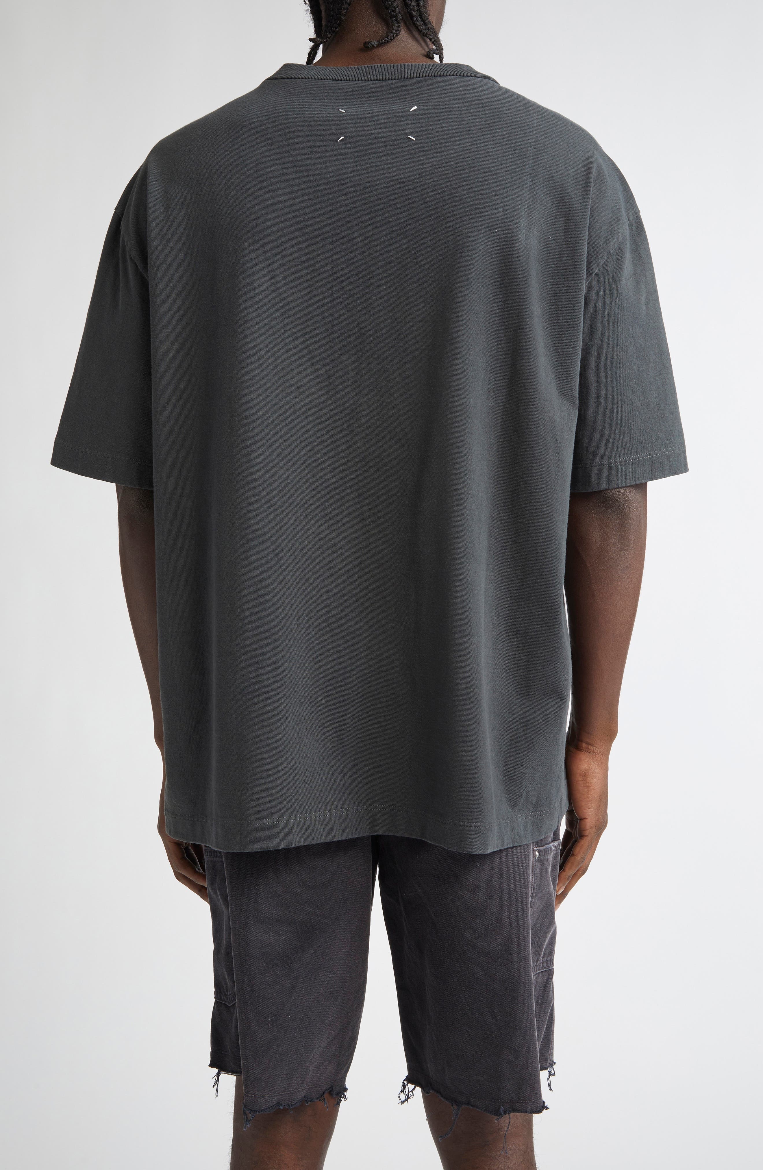 Maison Margiela Embroidered Logo Cotton T-Shirt in Washed Black at Nordstrom - 2
