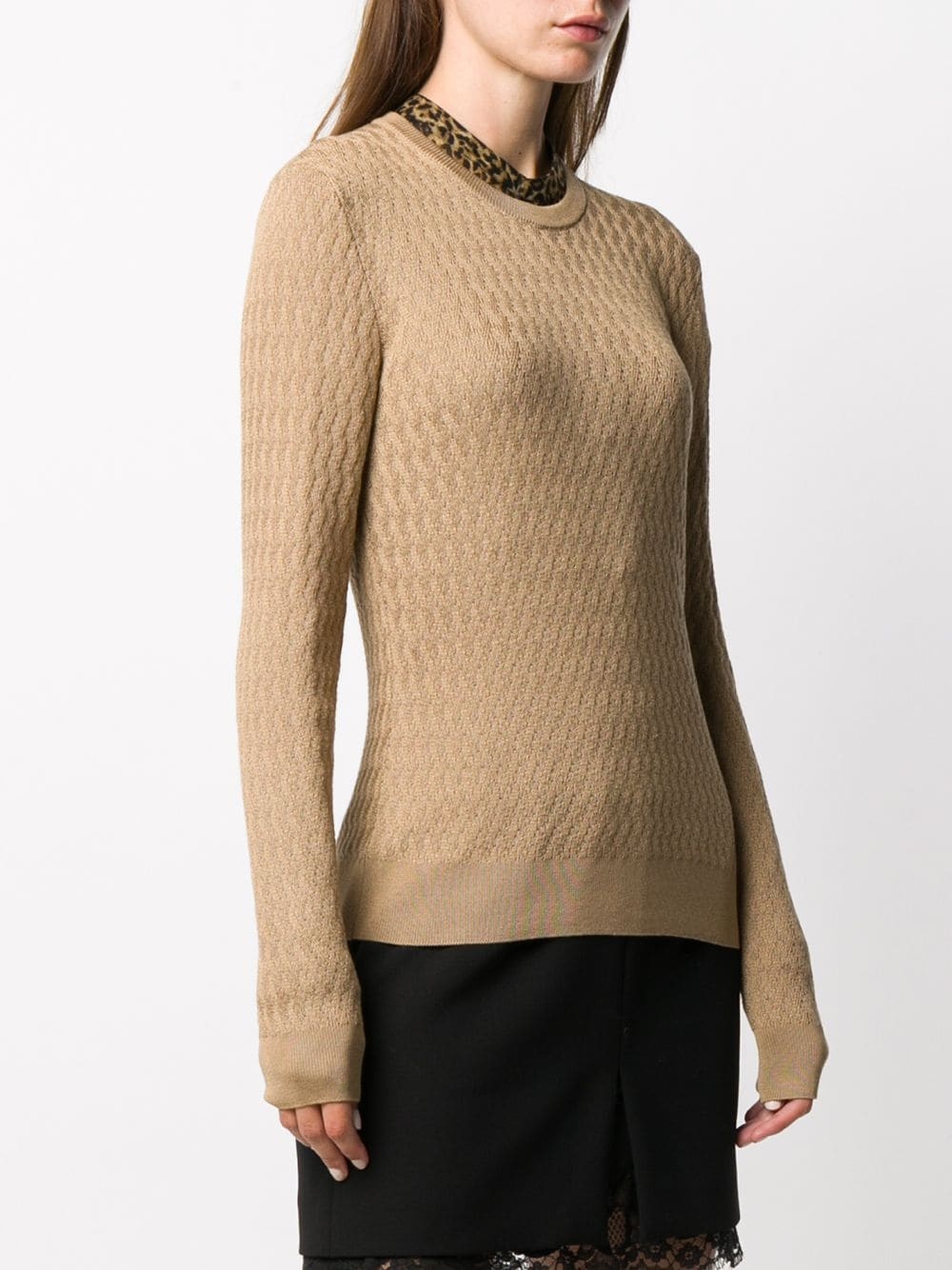 cable knit silk jumper - 3