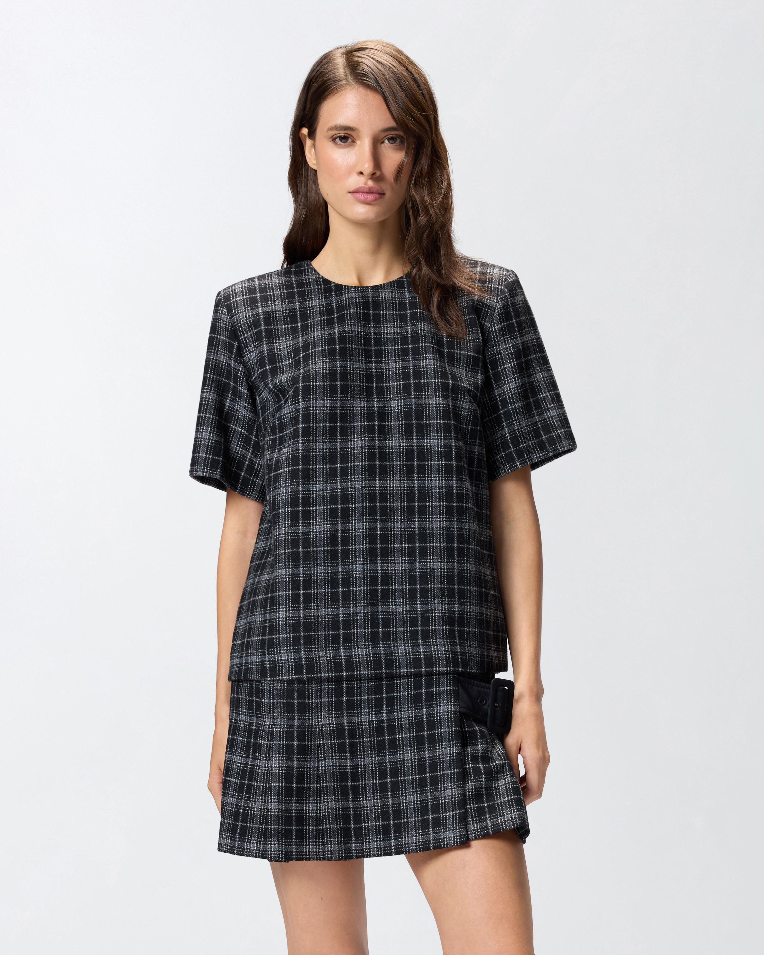 SHORT YARN-DYED CHECK DRESS - 3