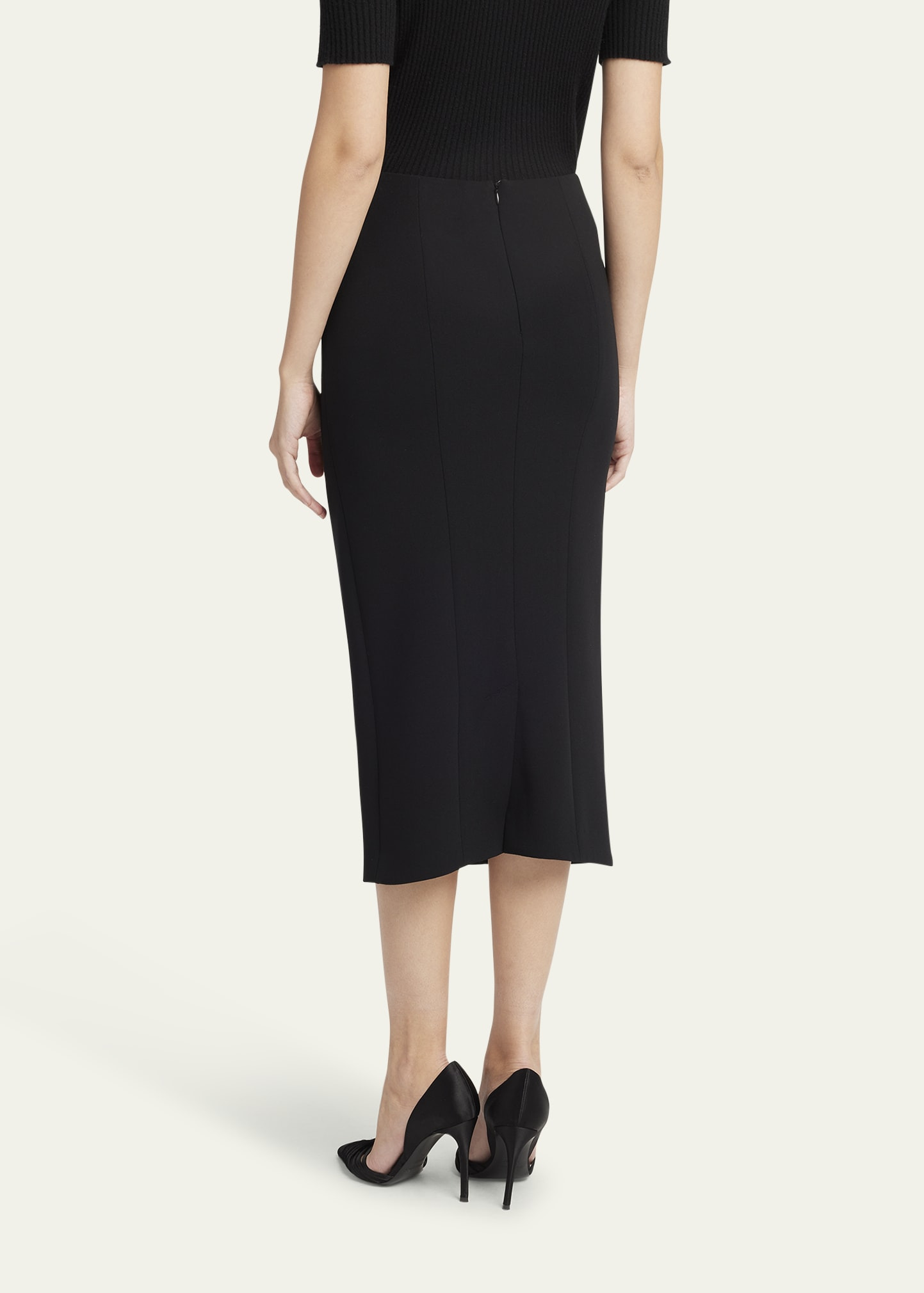 Stretch-Wool Pencil Skirt - 3