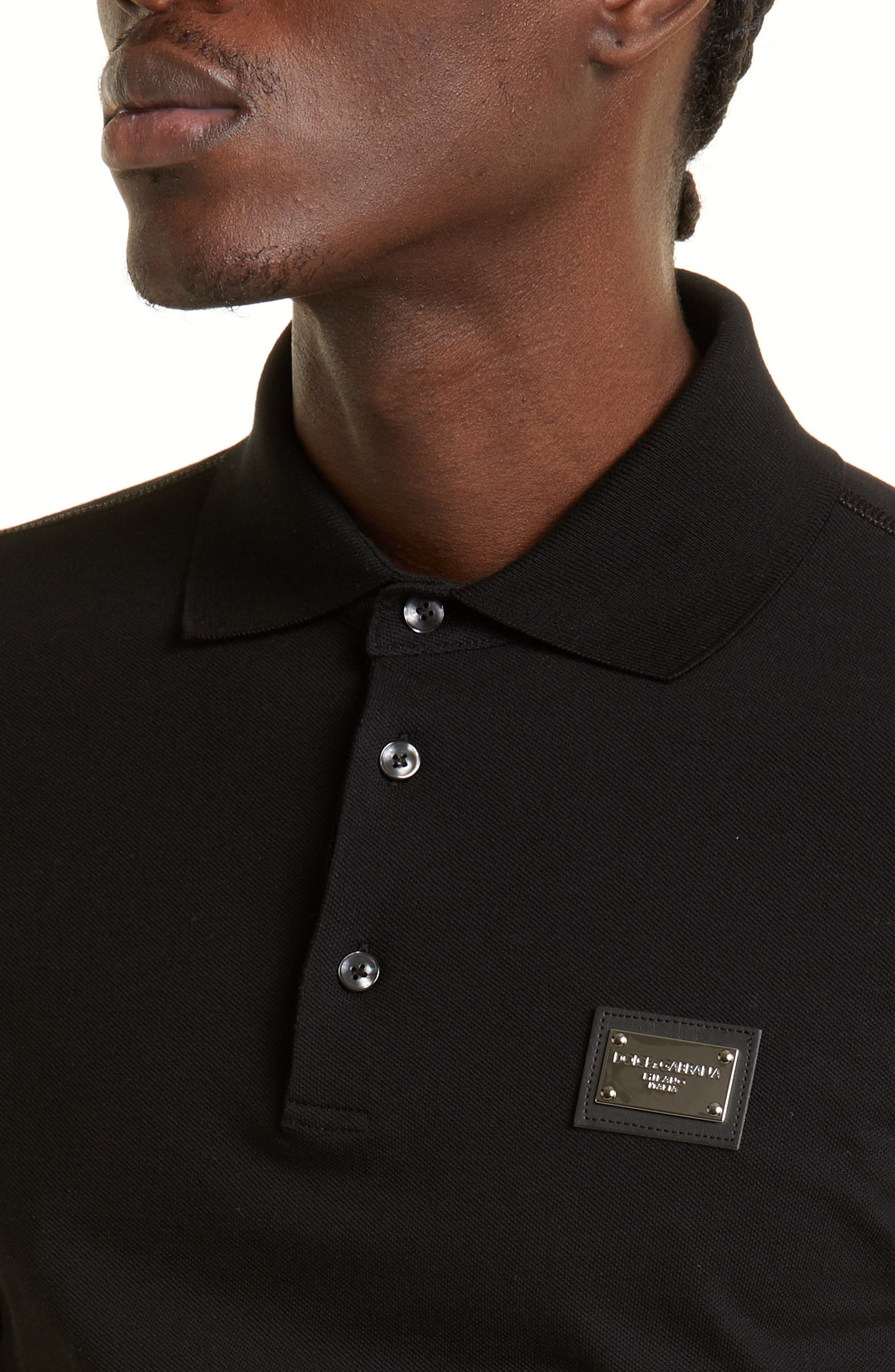 Logo Plate Cotton Piqué Polo - 4