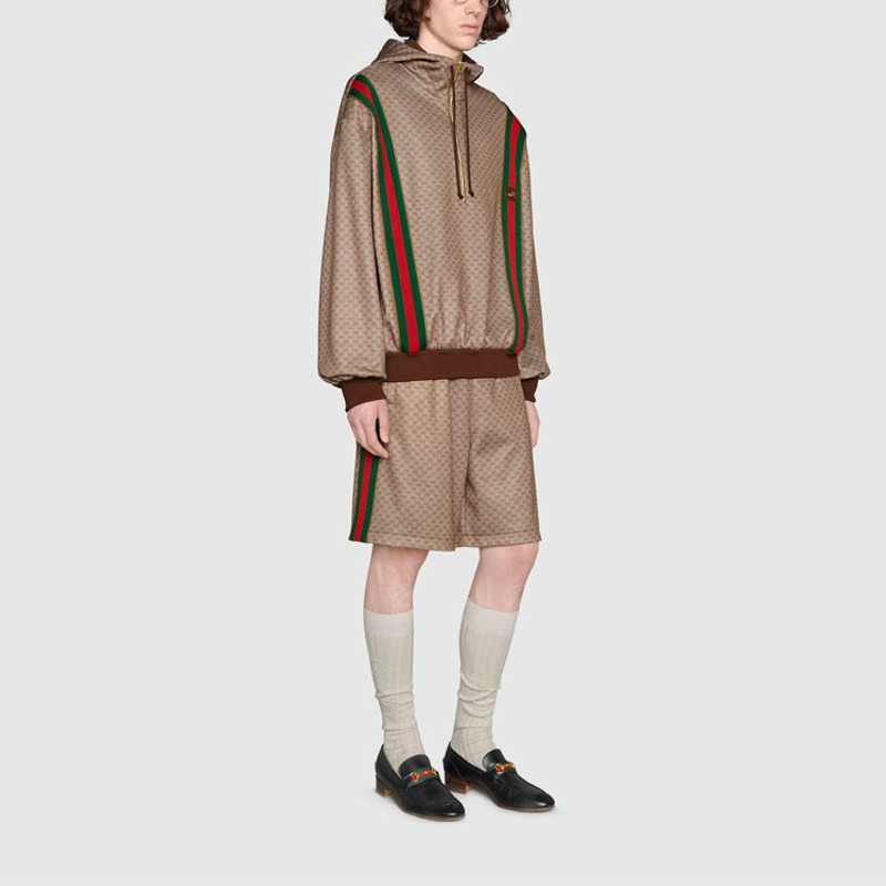 GUCCI Mini GG jersey shorts with Web outlook