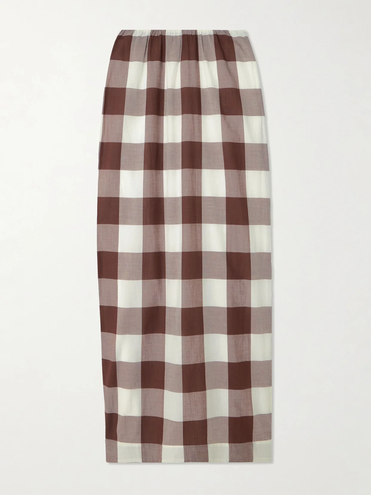 Mira Gingham Cotton-voile Maxi Skirt - 1