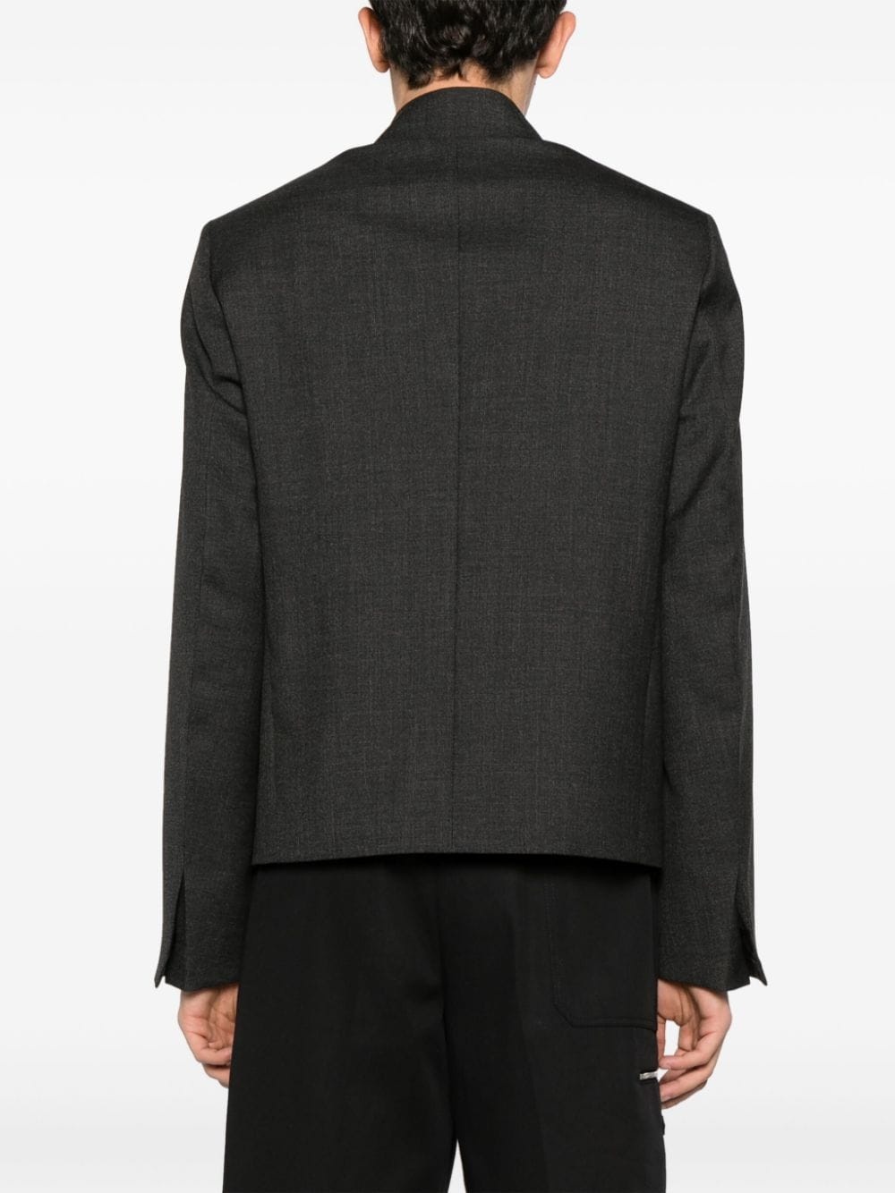 straight-collar wool bomber jacket - 4