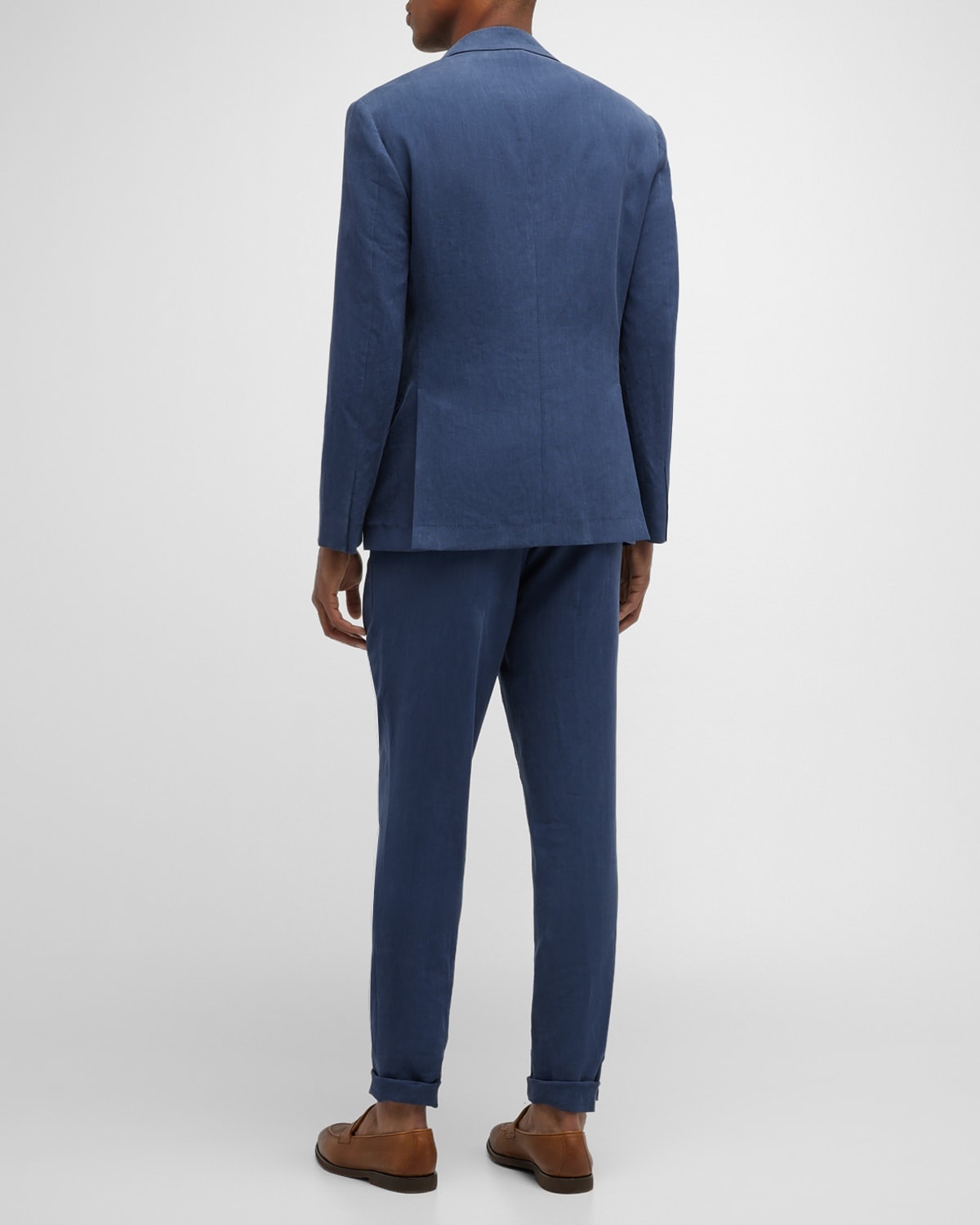 Men's Solid Linen Suit - 5
