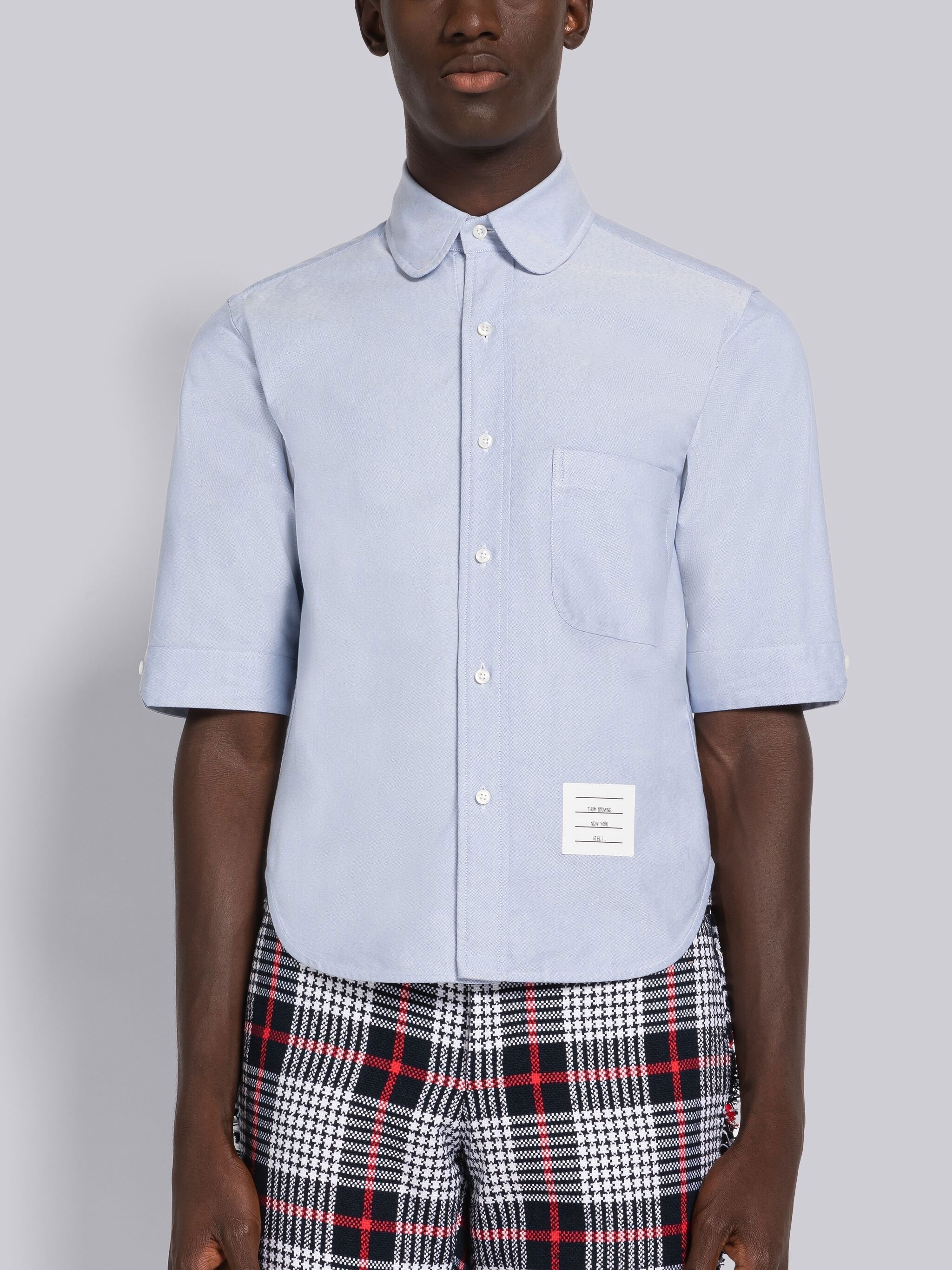 OXFORD ROUND COLLAR SHORT SLEEVE SHIRT - 1