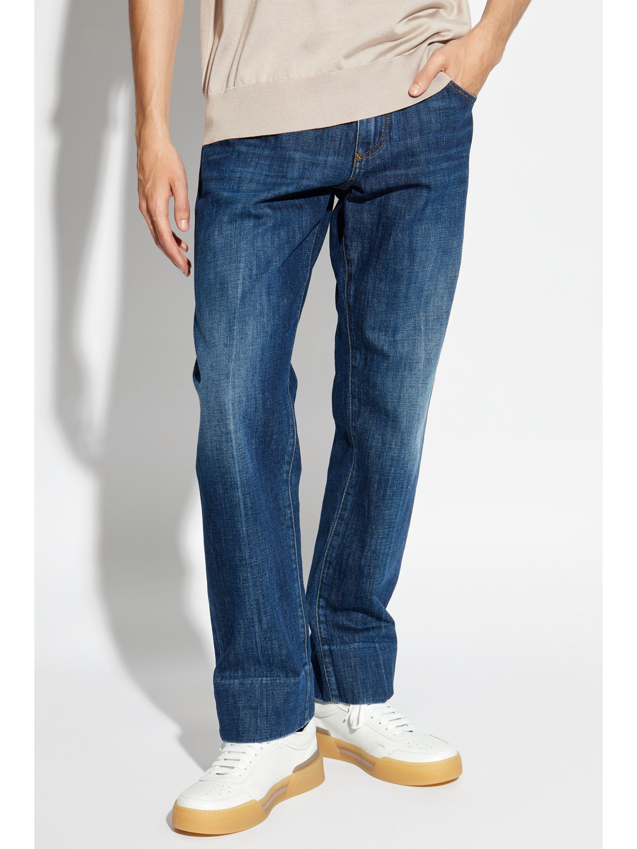 LOGO-PLAQUE STRAIGHT-LEG JEANS - 3