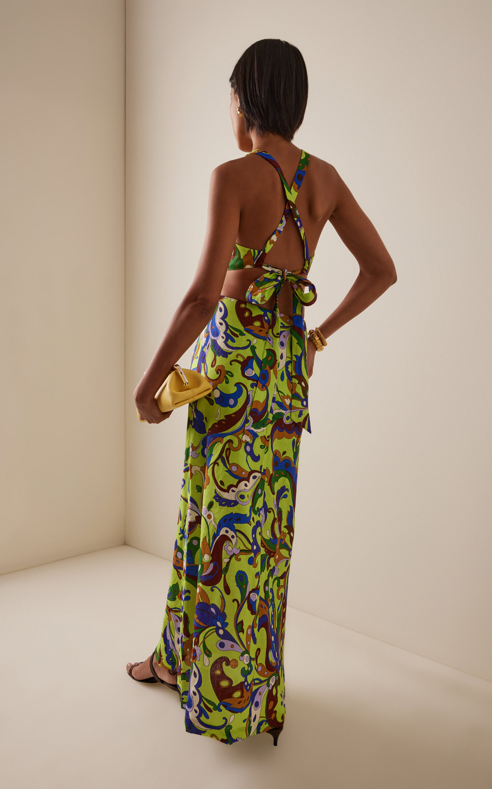 Yvette Cutout Linen Midi Dress yellow - 4