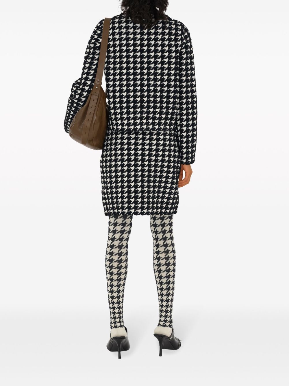 houndstooth-pattern crew-neck jumper - 4