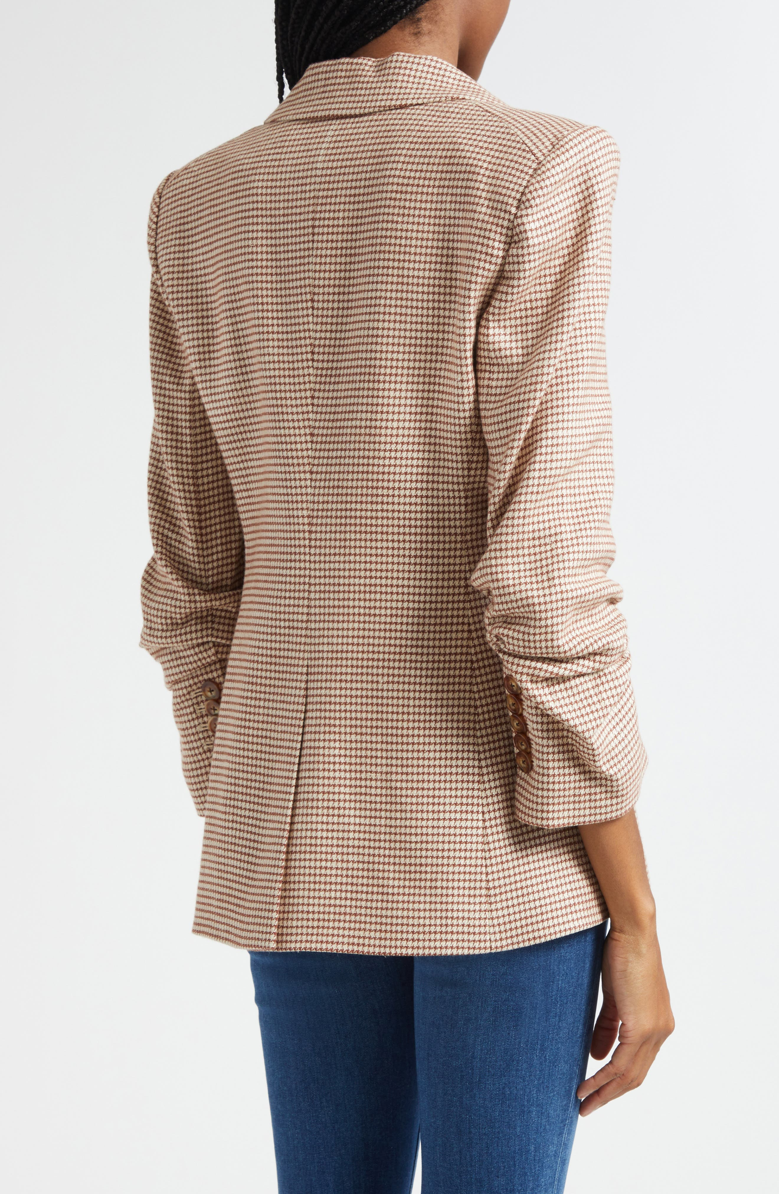 Veronica Beard Battista Houndstooth Check Dickey Jacket in Whisky Multi at Nordstrom - 4