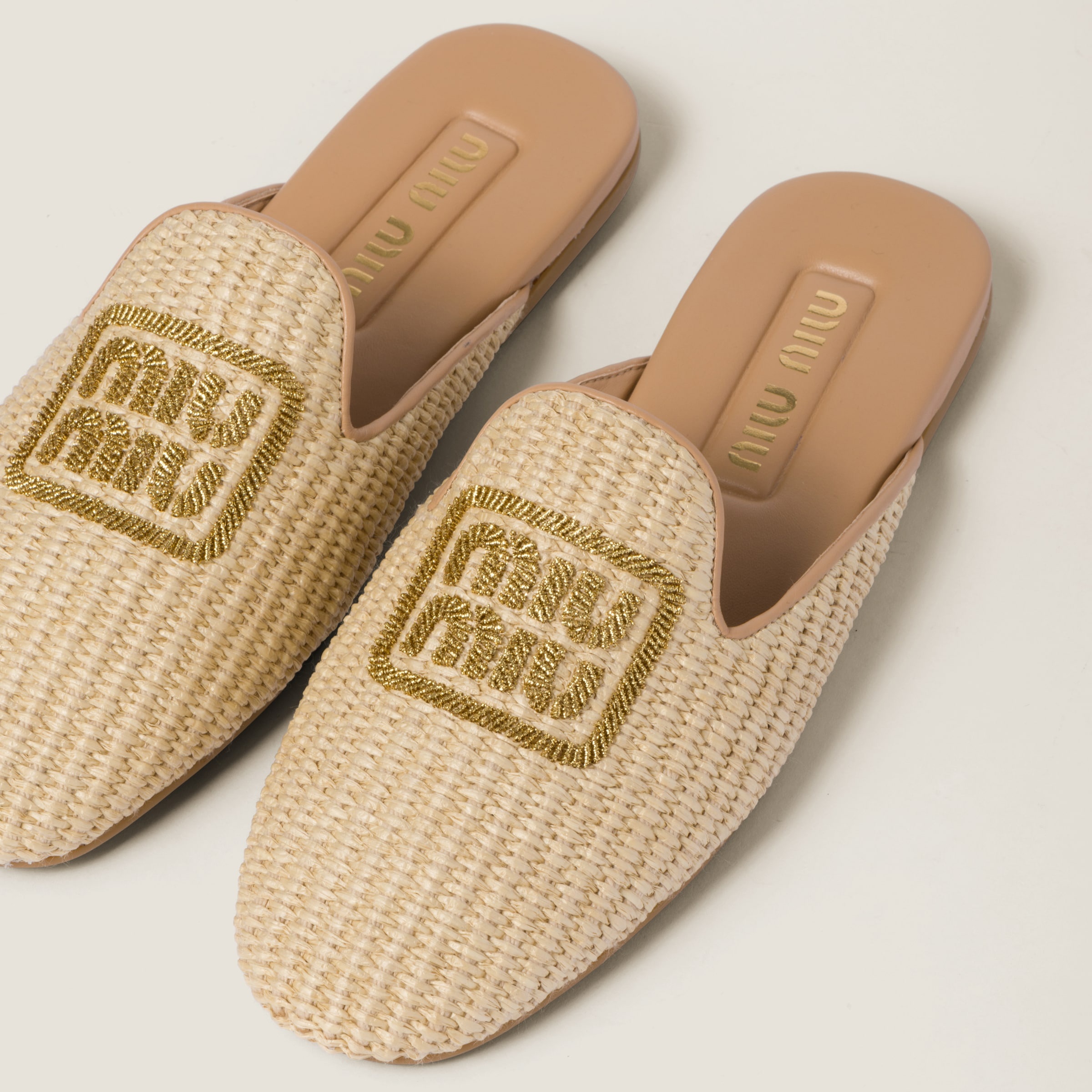 Raffia-effect slippers - 4