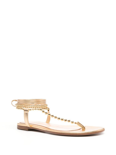 Gianvito Rossi Soleil bead-embellished leather sandals outlook
