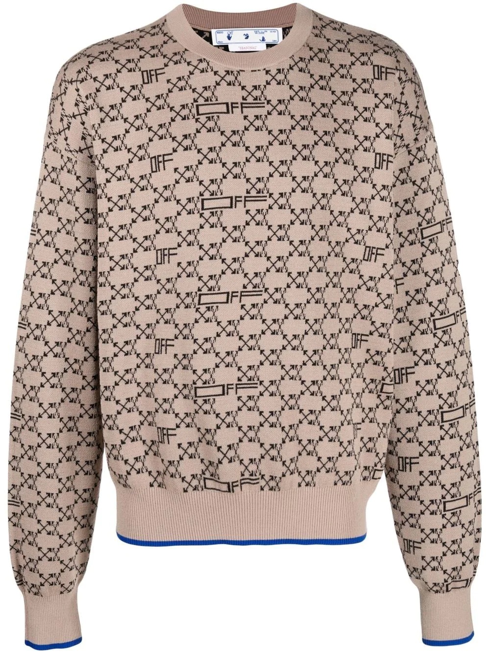 all-over monogram crew neck jumper - 1