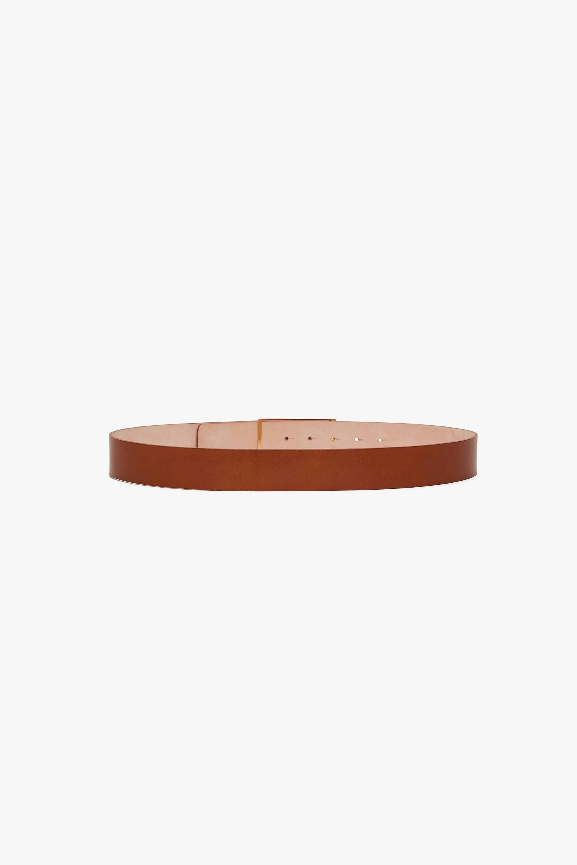 Exclusive Jumbo Frame Belt In Tan Leather - 3