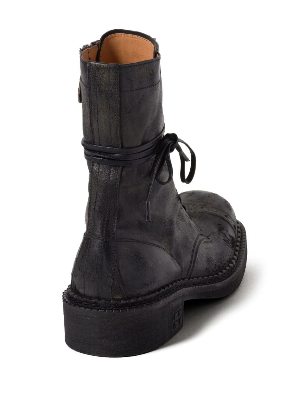 lace-up leather boots - 3