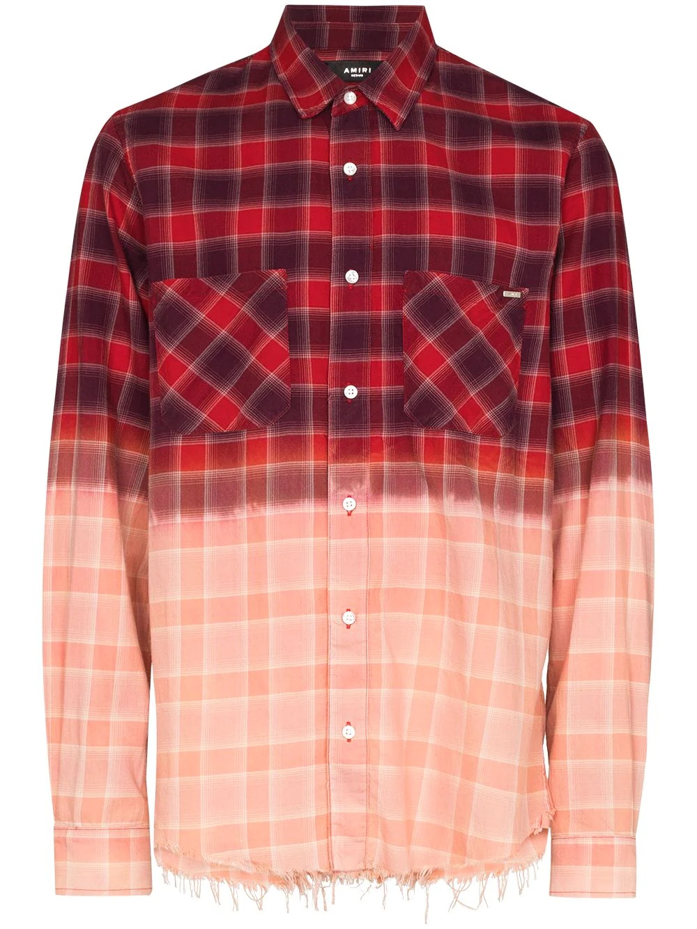 bleach-gradient checked shirt - 1