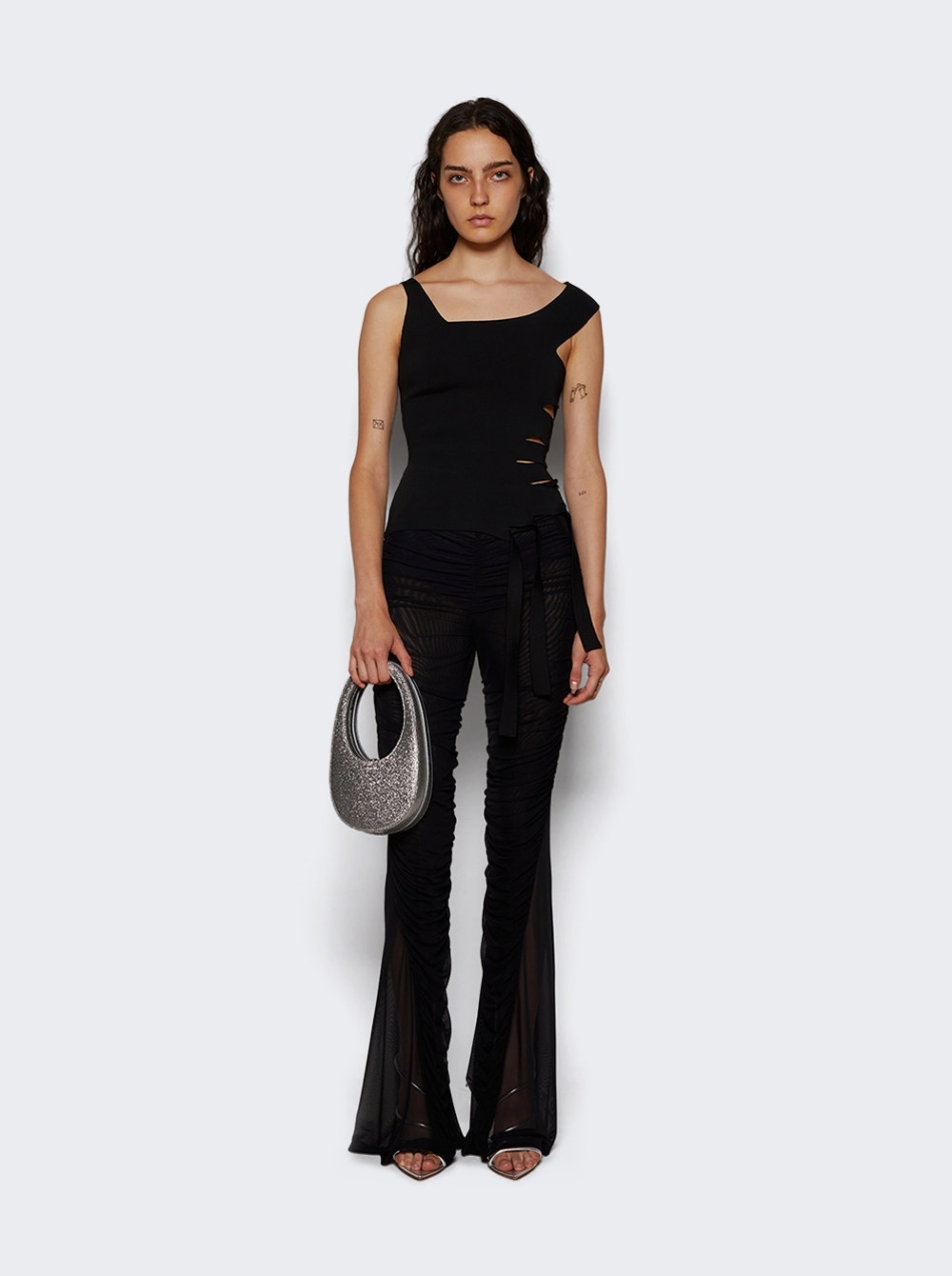 Bandage Knitted Top Black - 2