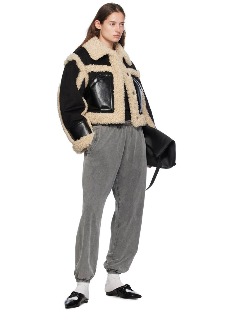 STAND STUDIO Black & Off-White Edith Faux-Shearling Jacket outlook