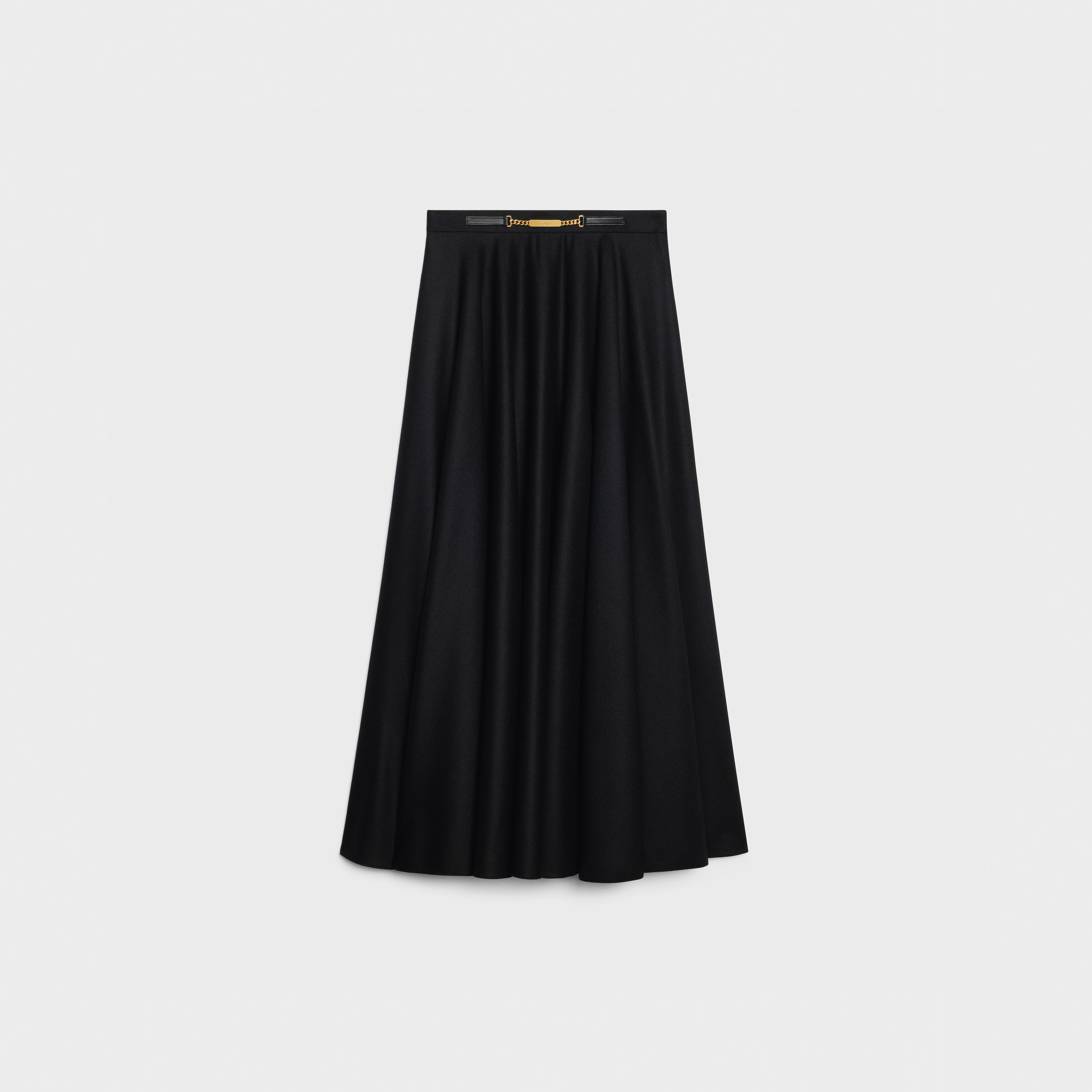 '90s-STYLE CASHMERE FLANNEL PANEL SKIRT - 1