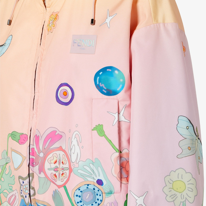 Fantastic Fendi Future Windbreaker Pink and yellow printed nylon windbreaker 3