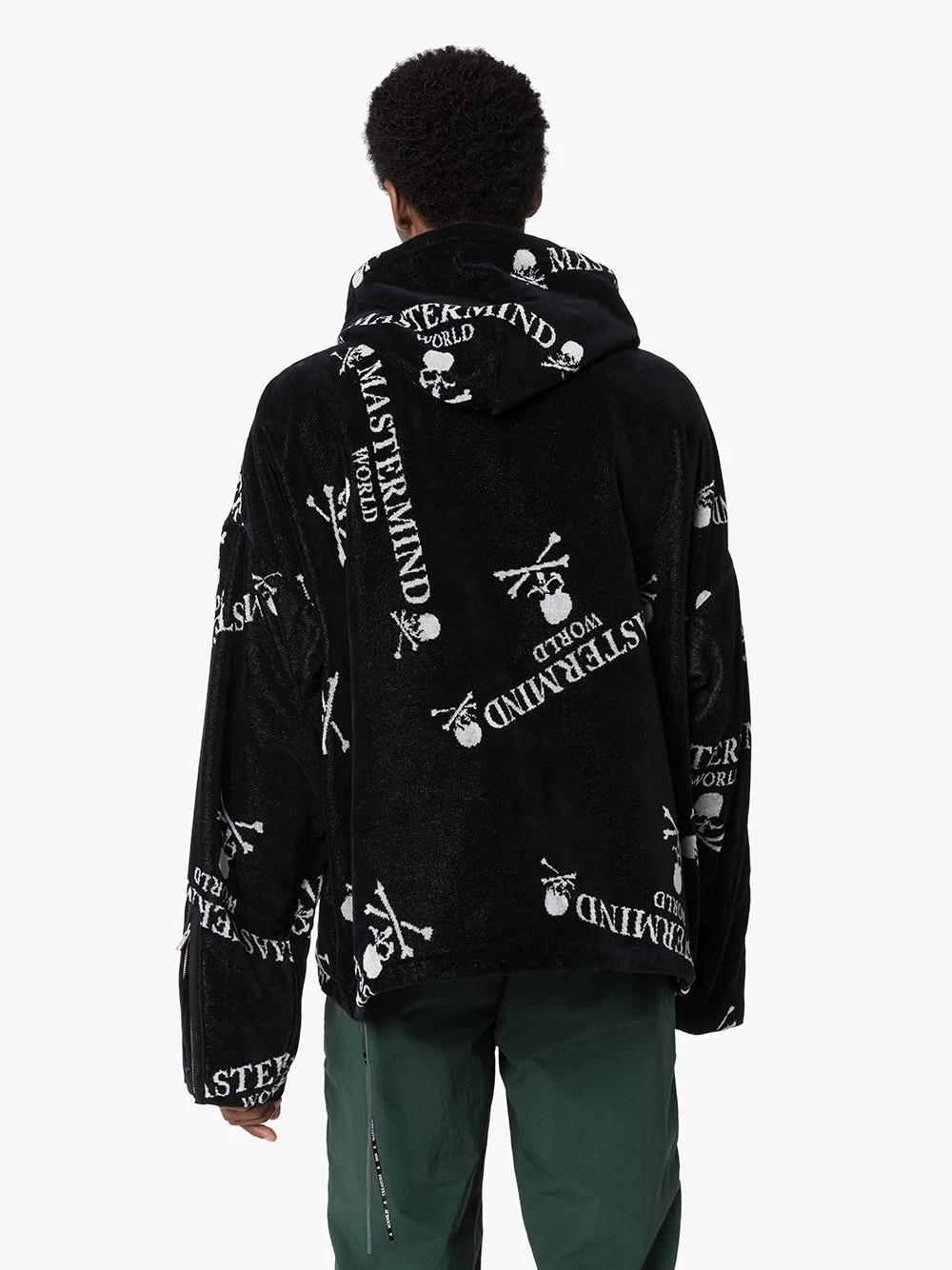 skull logo-print hooded jacket - 3