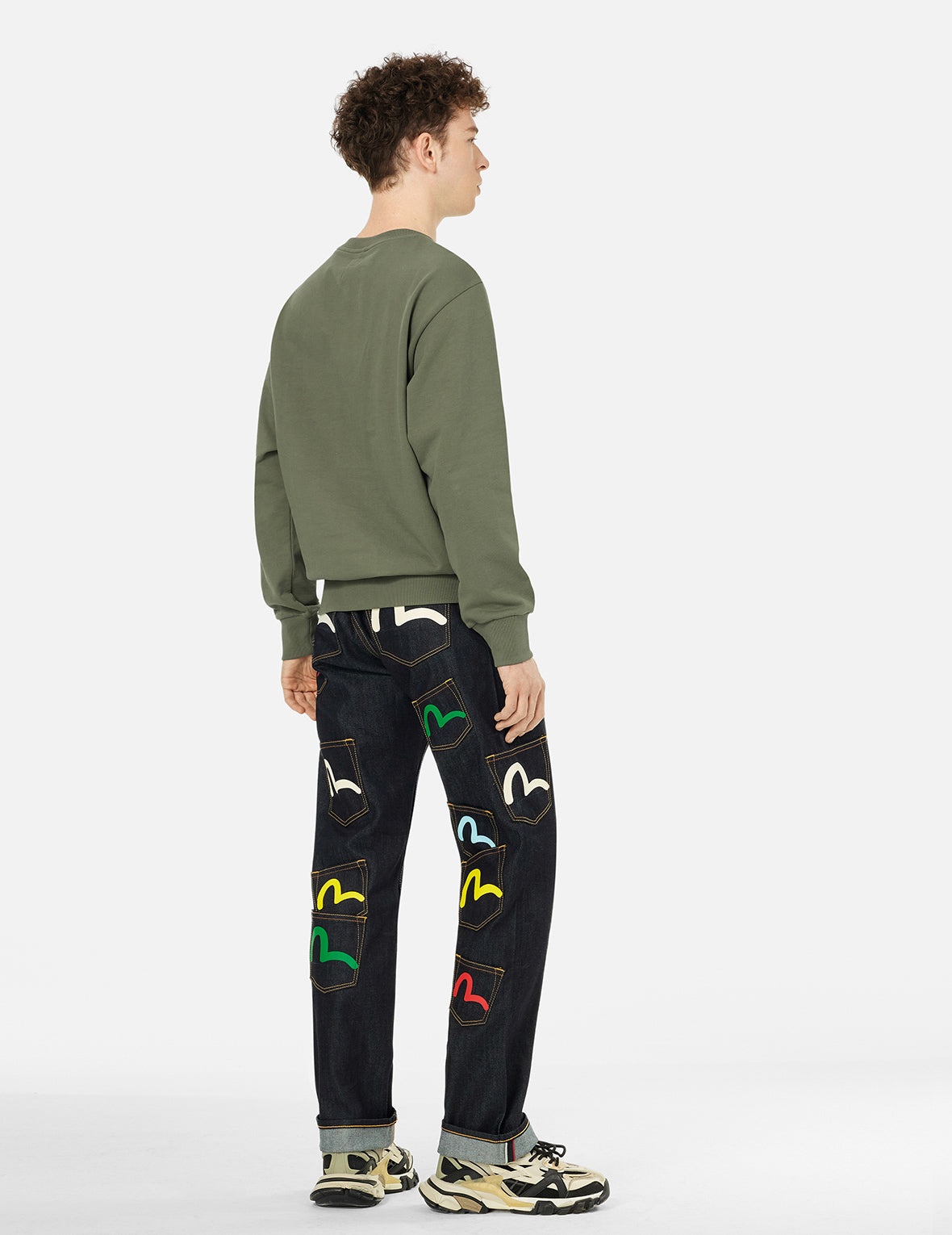 Daruma and Logo Embroidery Relax Fit Sweatshirt - 4