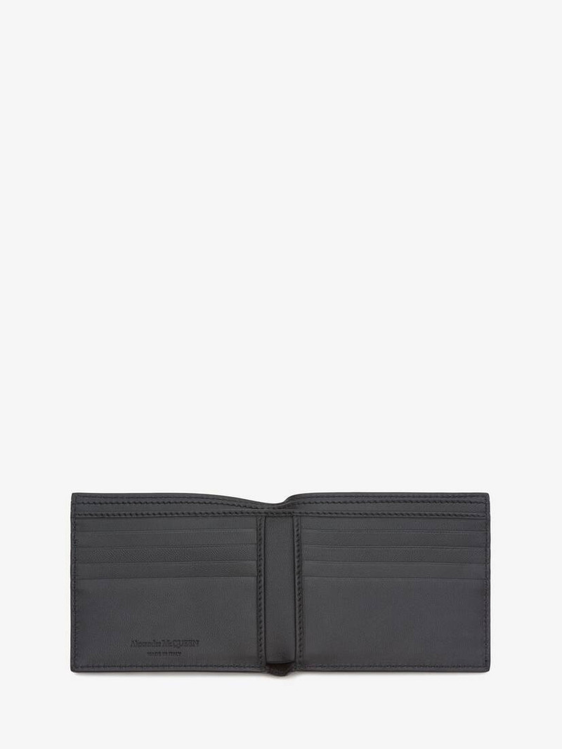 Alexander McQueen Men's McQueen Graffiti Billfold Wallet in Black/white outlook