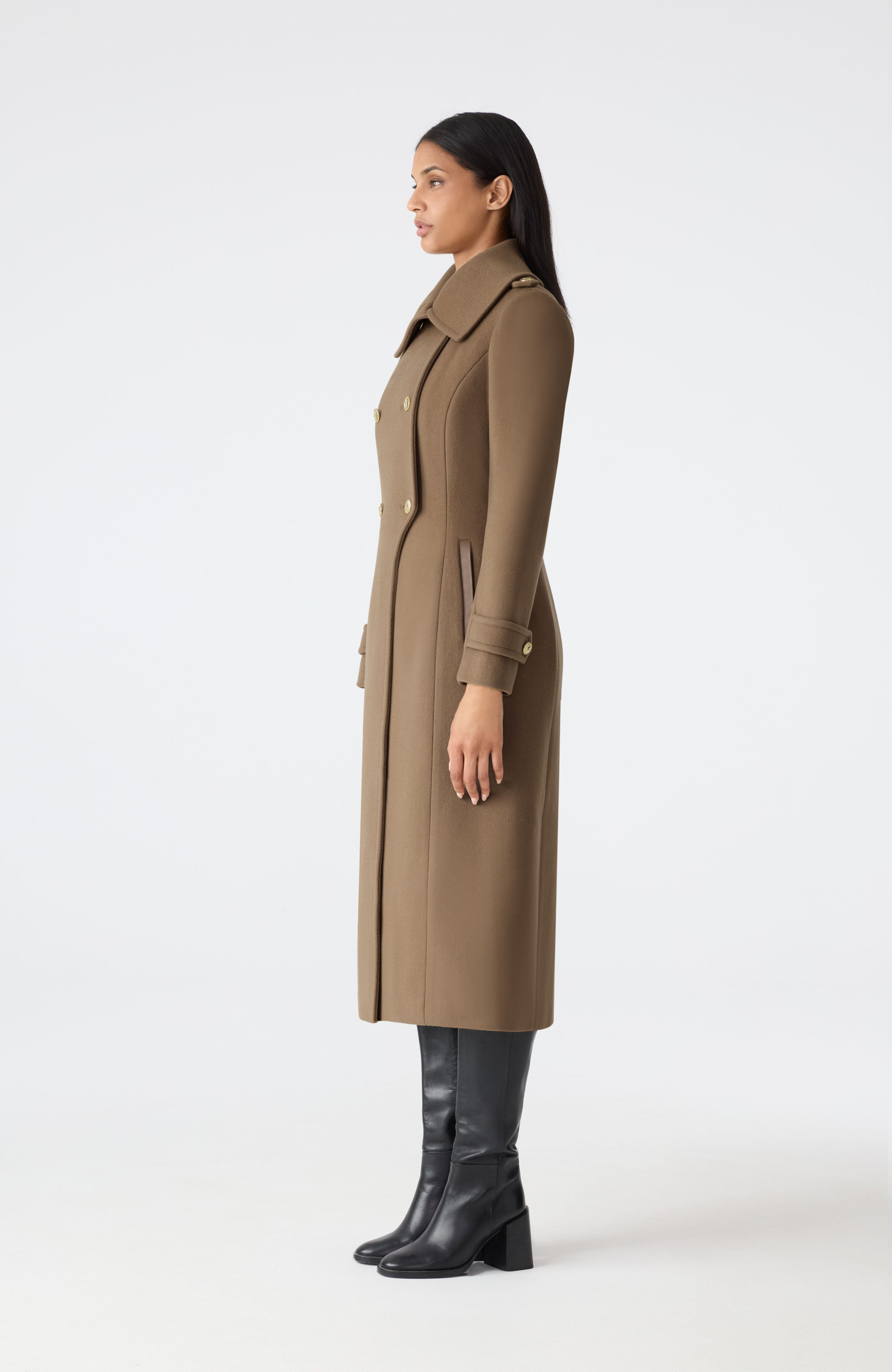 ELODIE-R double face wool tailored coat - 3
