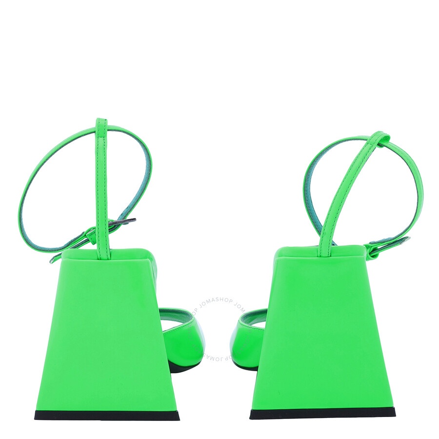 The Attico Ladies Fluo Emerald Piper Leather Sandals - 4