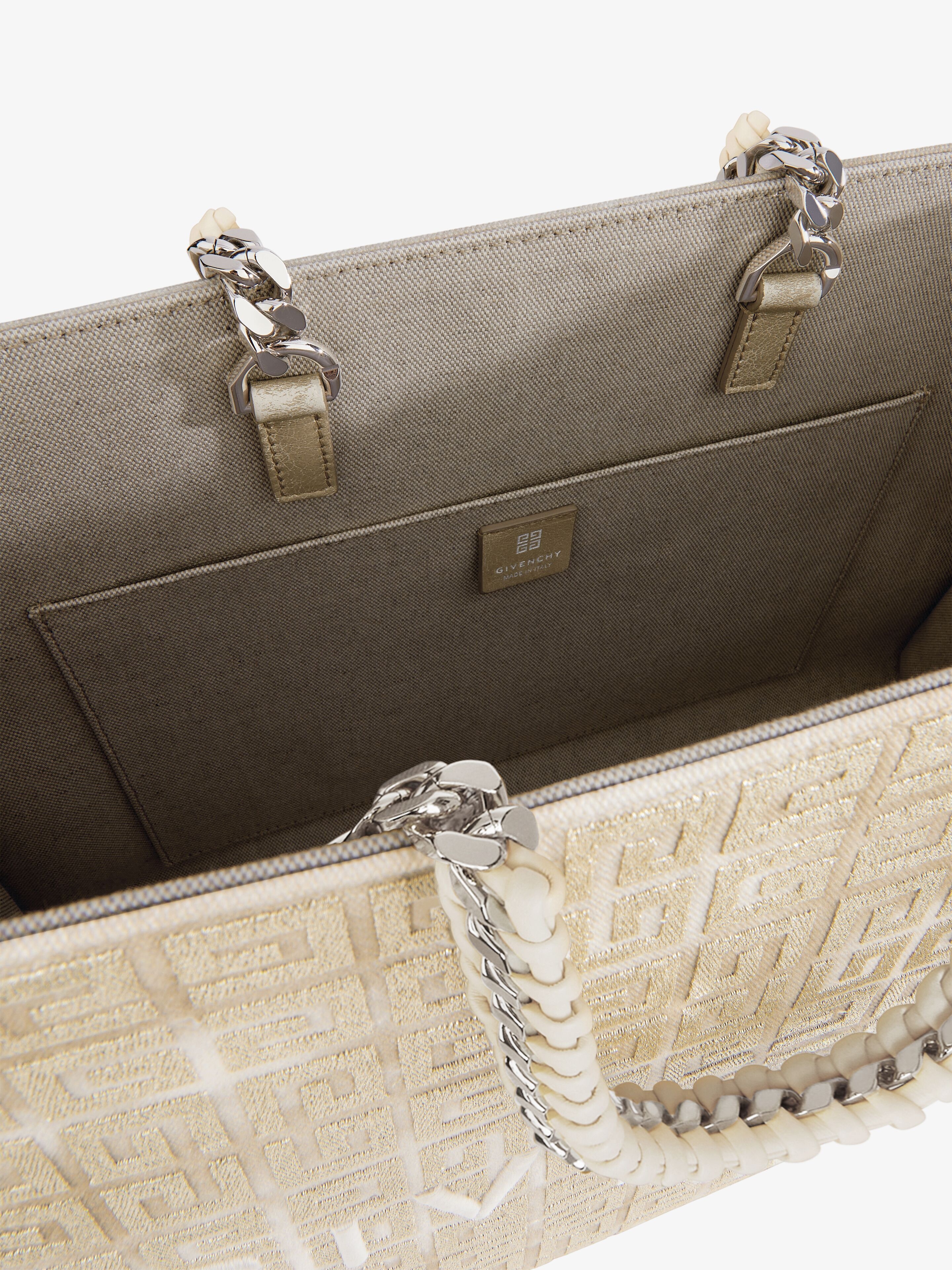 MEDIUM G-TOTE SHOPPING BAG IN 4G CANVAS WITH CHAIN - 4