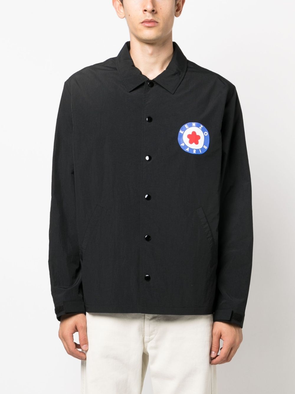 Target logo-stamp shirt jacket - 4