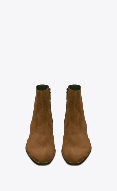 SAINT LAURENT wyatt zipped boots in suede outlook