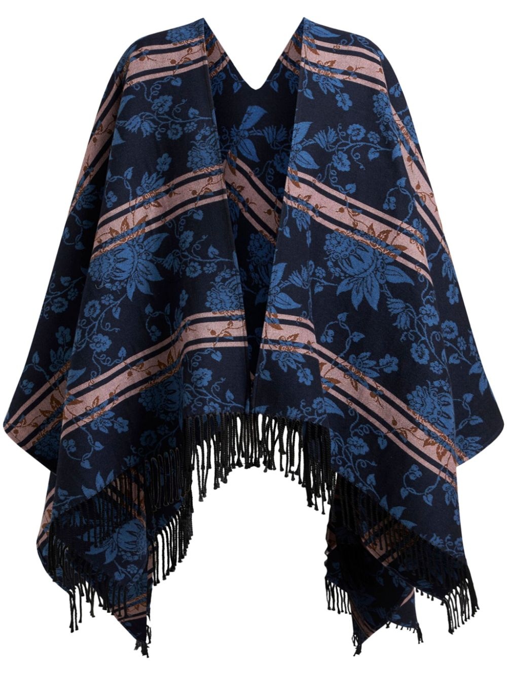 floral jacquard cape - 1