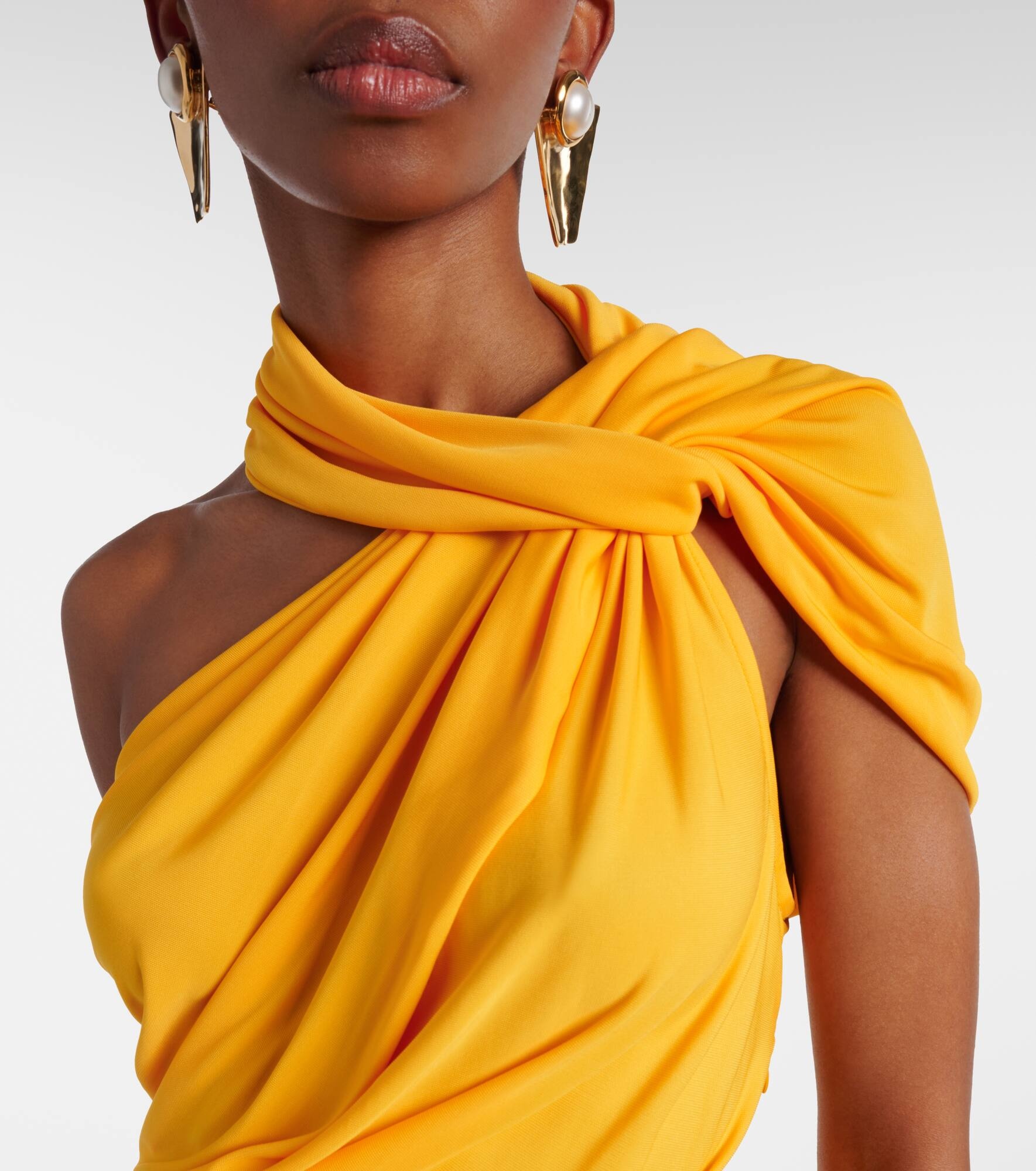 Helix Crystal asymmetric jersey gown - 4
