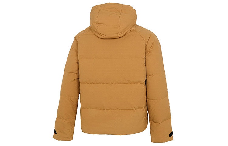 Men's adidas Big Baffle Jkt Casual Sports Zipper Cardigan Hooded Down Jacket Turmeric GQ2506 - 2