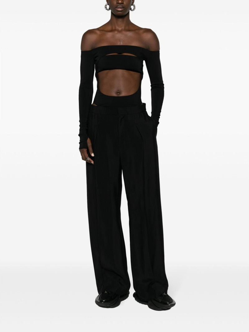 MUGLER off-shoulder cut-out bodysuit outlook