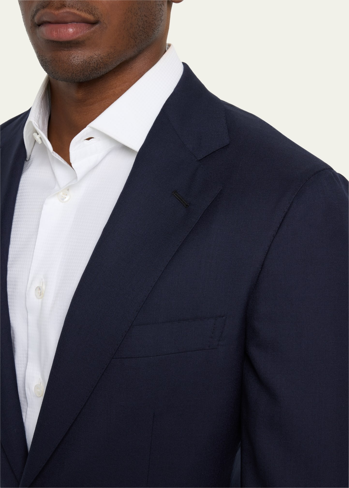 Men's Solid Wool-Silk Blazer - 5