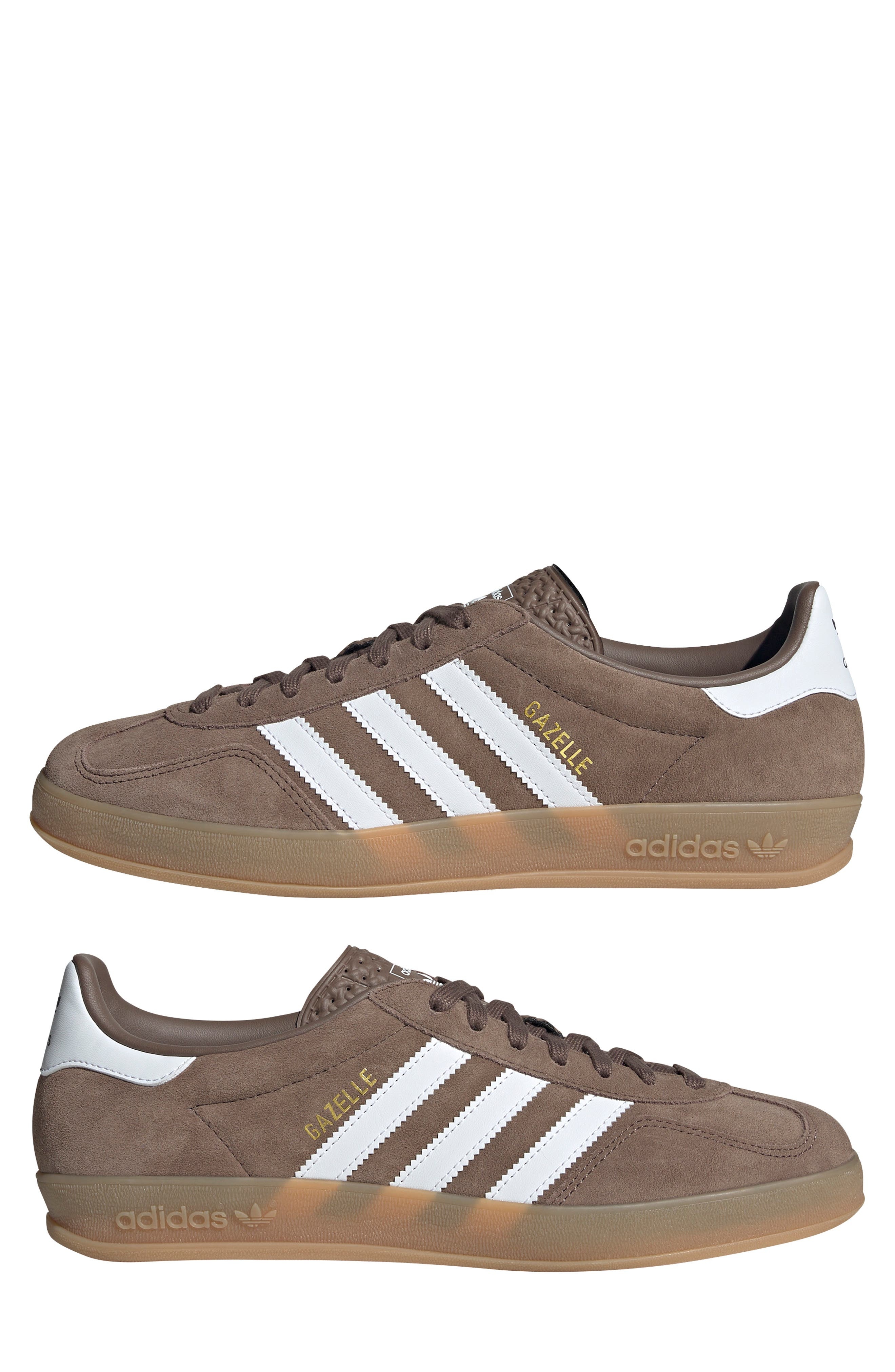 adidas Gazelle Indoor Sneaker in Earth Strata/white/gold at Nordstrom - 8