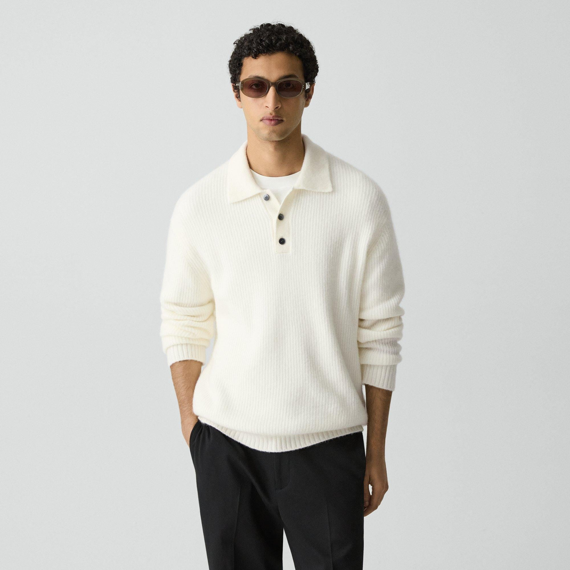 Relaxed Polo Sweater in Astor Wool - 3