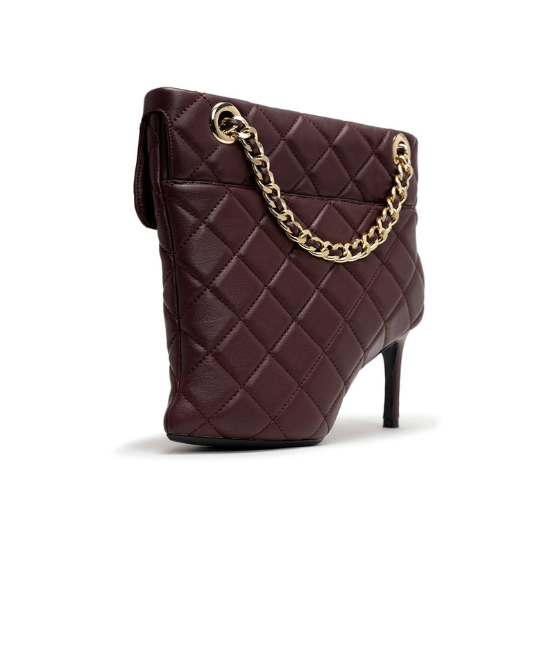 Quilted Bag Detail Pin Heel Short Boots 20