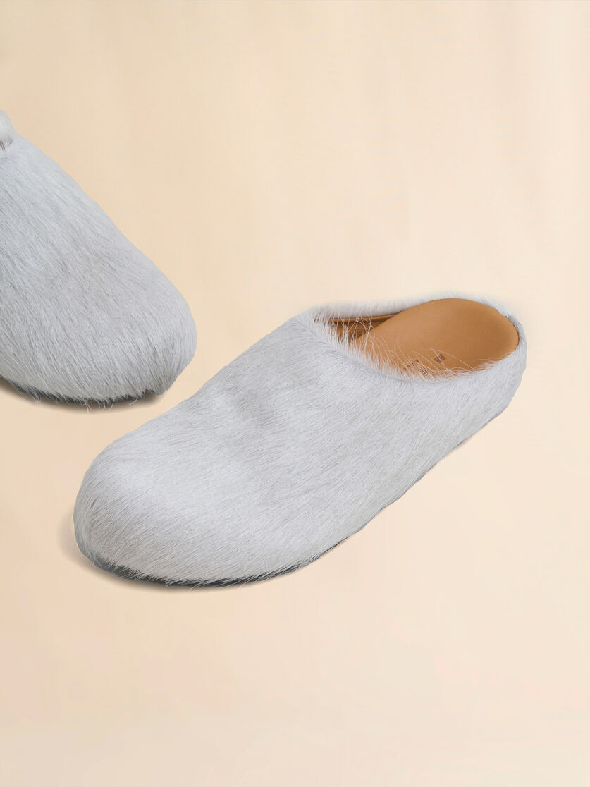 GREY LONG HAIR CALFSKIN FUSSBETT SABOT - 5