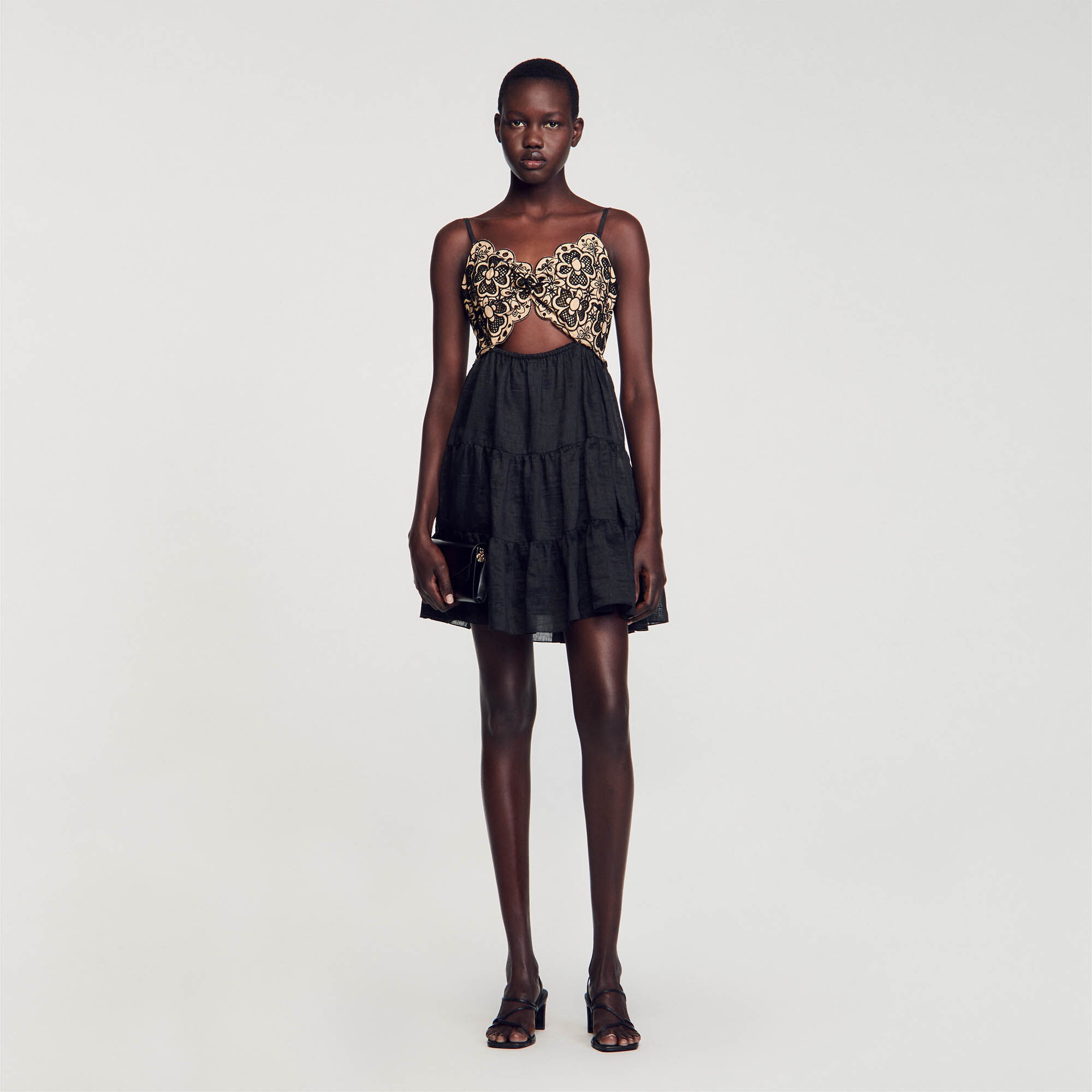 EMBROIDERED TWO-TONE DRESS - 2
