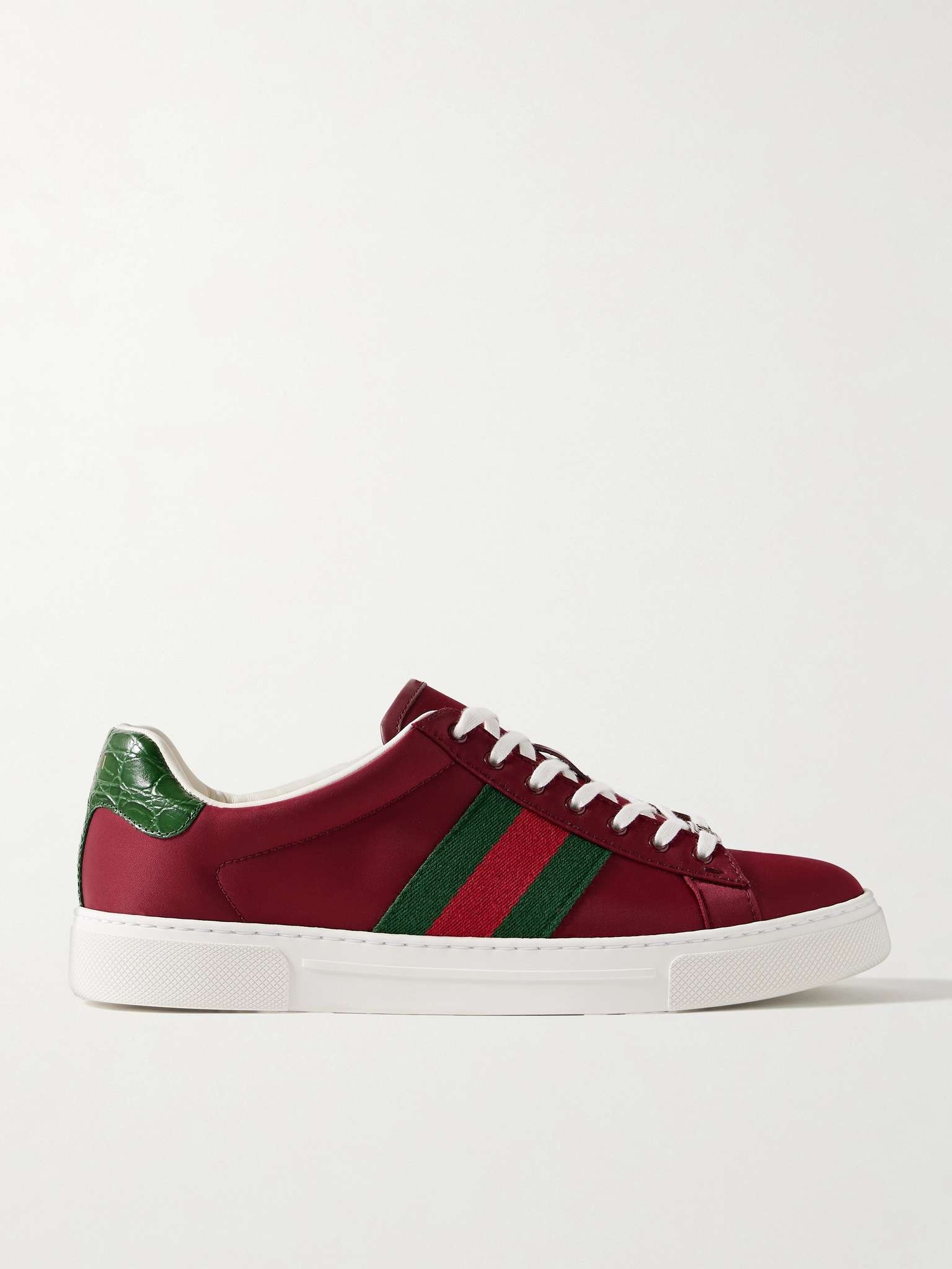 Ace Croc-Effect Leather and Webbing-Trimmed Twill  Sneakers - 1