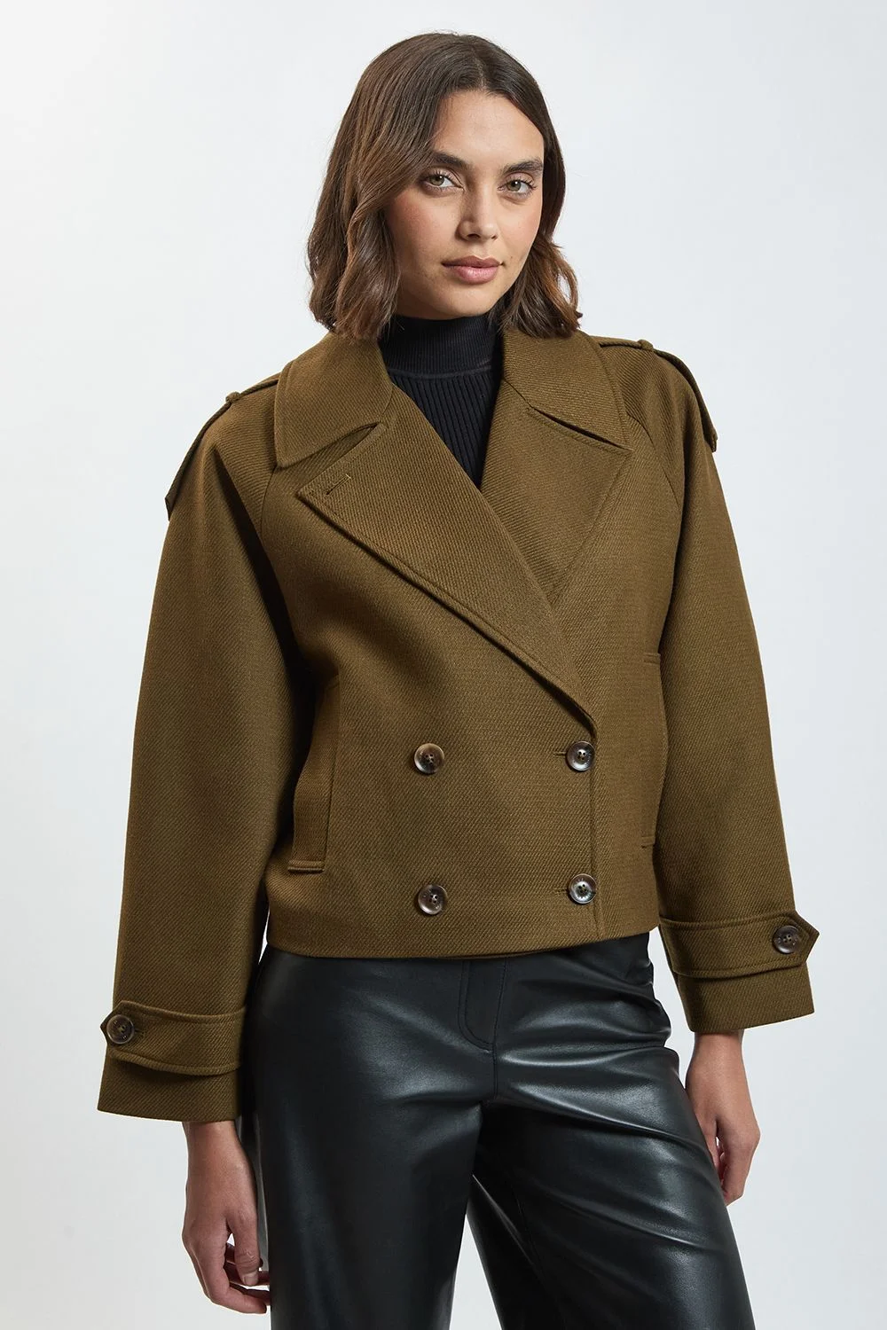 Wool Blend Bomber Coat - 1