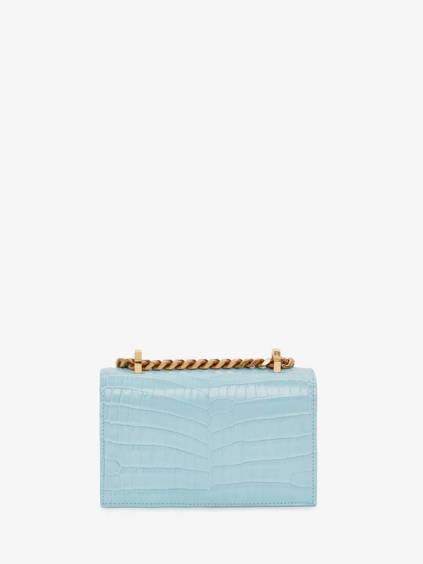 Mini Jewelled Satchel in Pale Blue - 3