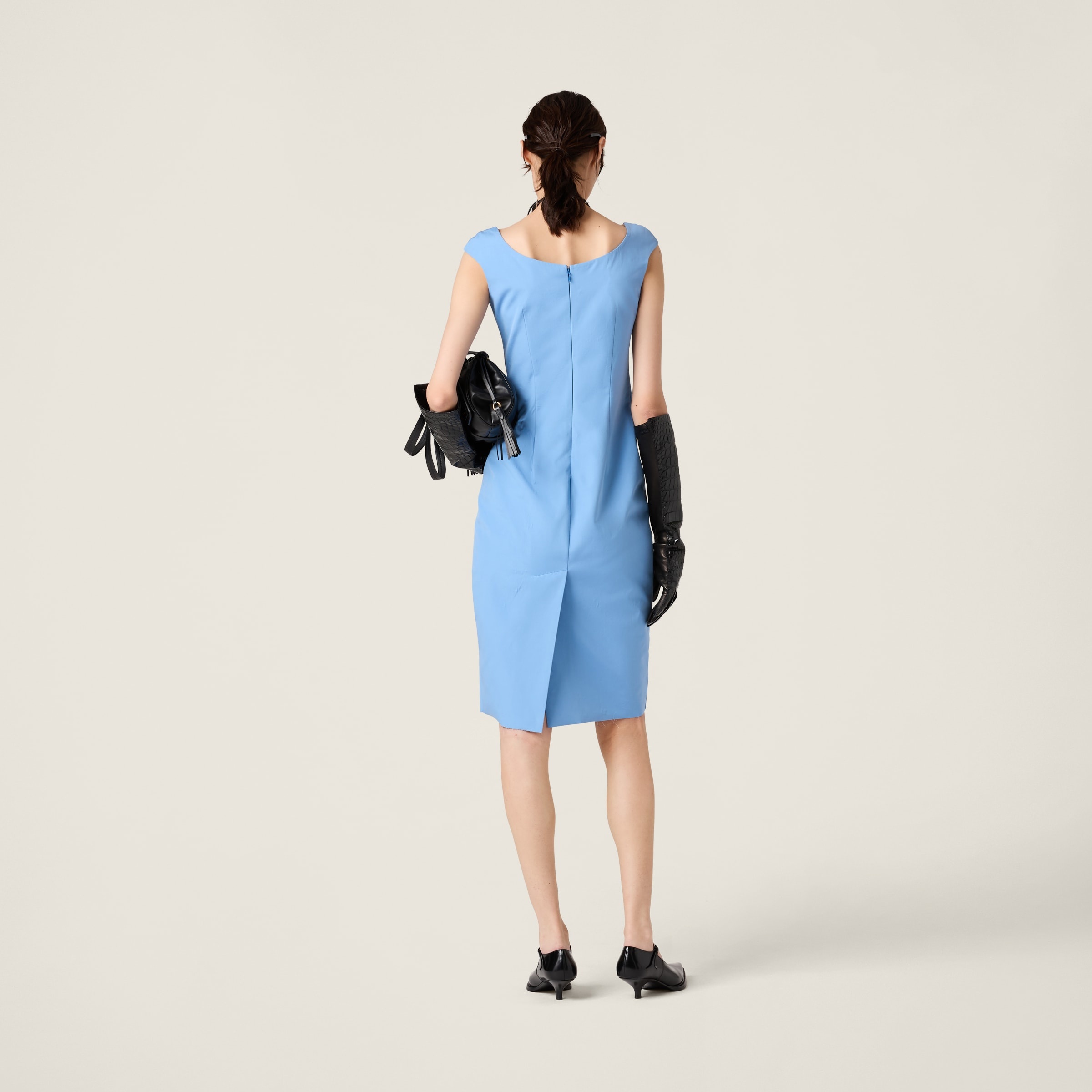 Poplin and jersey dress - 3