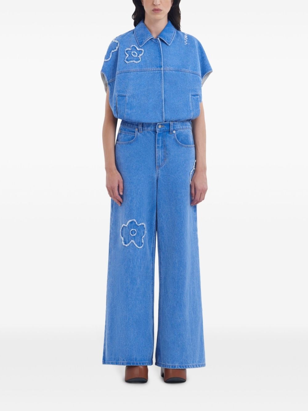 embroidered straight-leg jeans - 2