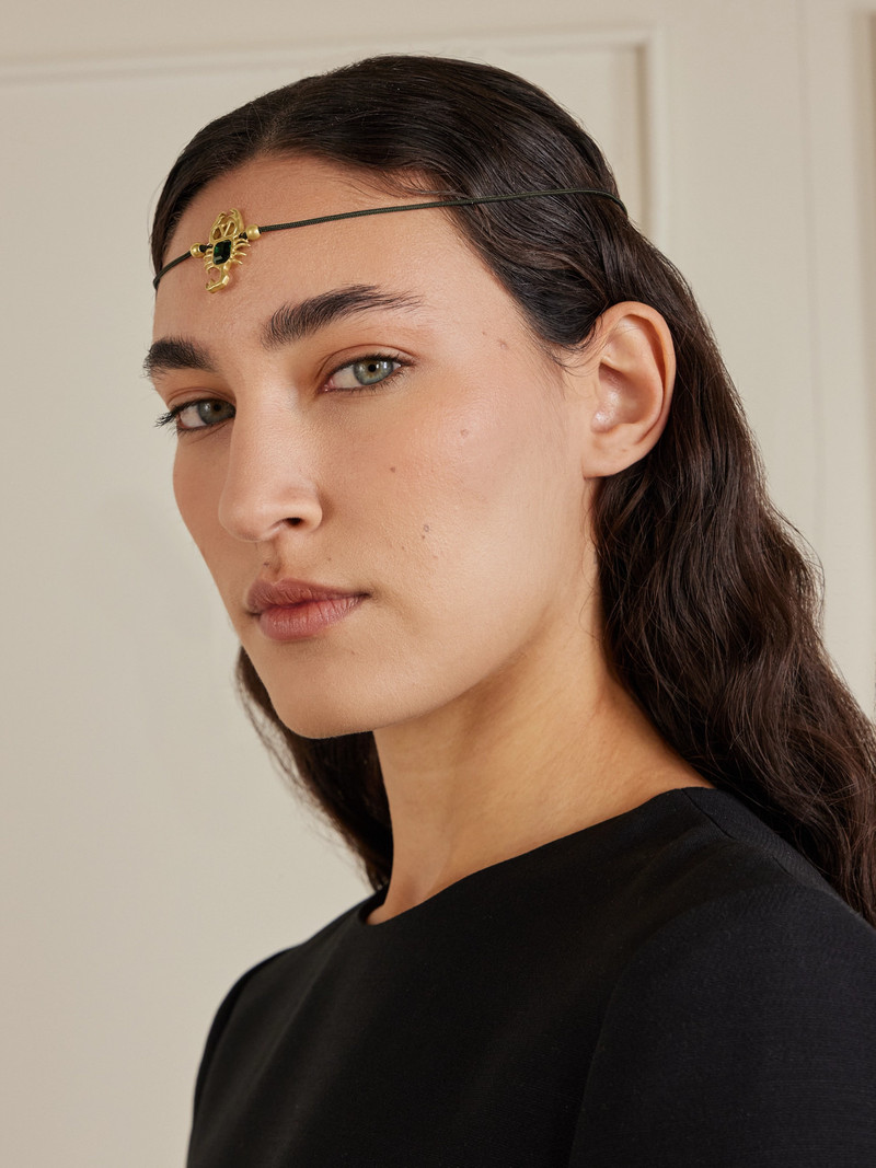 Valentino Tasseled Crystal-embellished Gold-tone And Cord Headpiece outlook