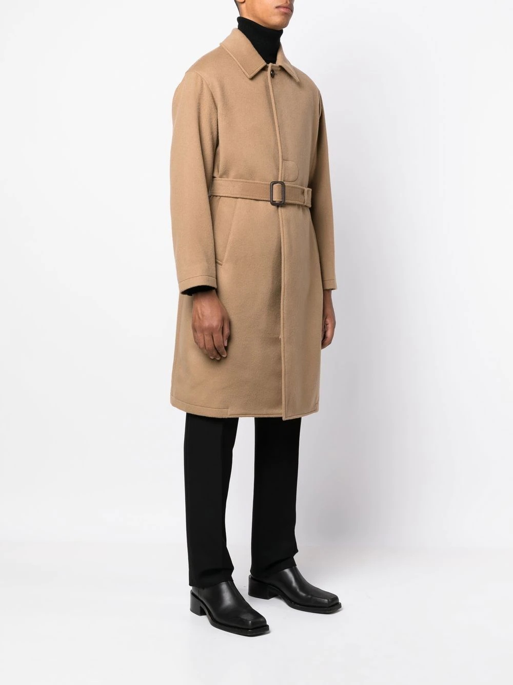 belted cashmere-wool blend trench coat - 3